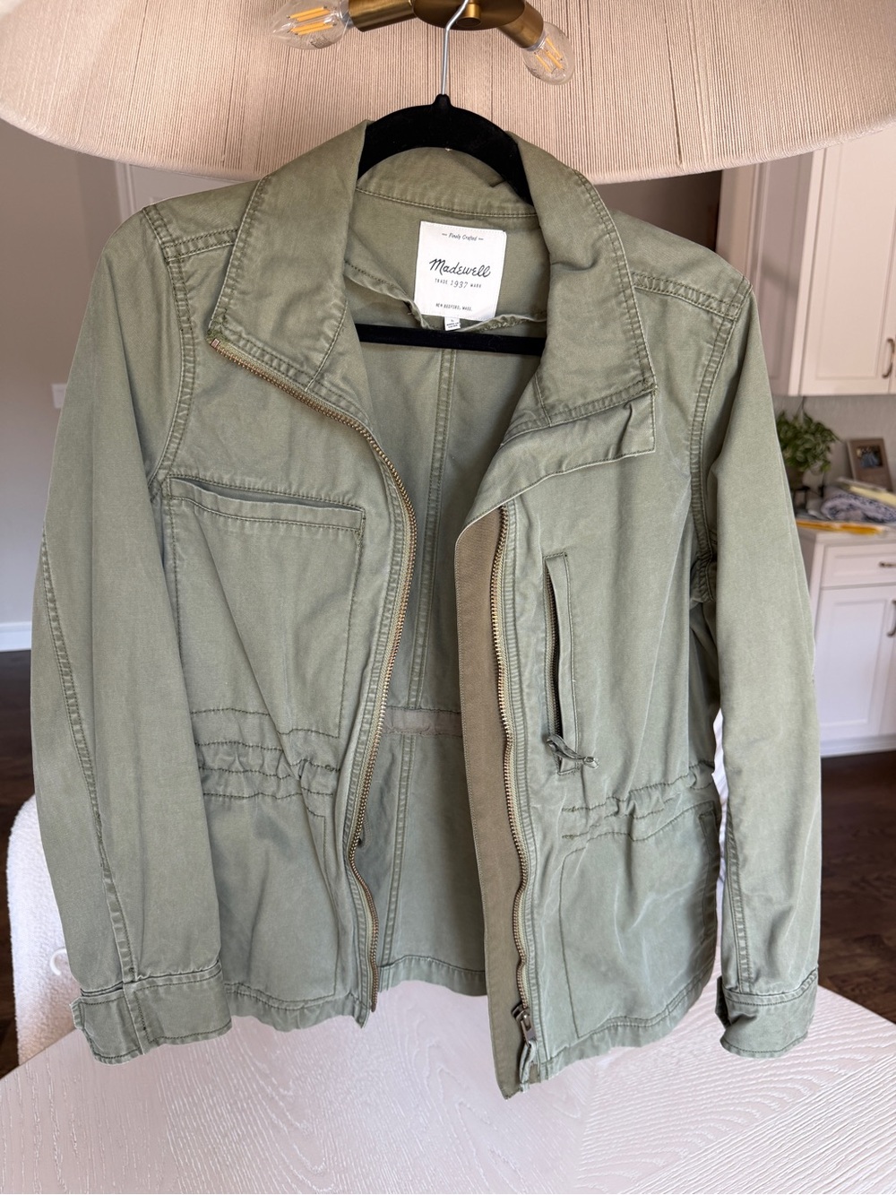 Madewell Olive Utility Jacket with Zip Front